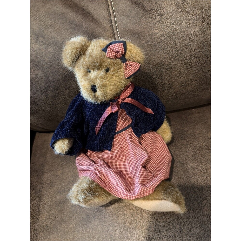 Retired Boyds Bears Kira Plush Heart to Heart Red White Dress Blue Stuffed Bear